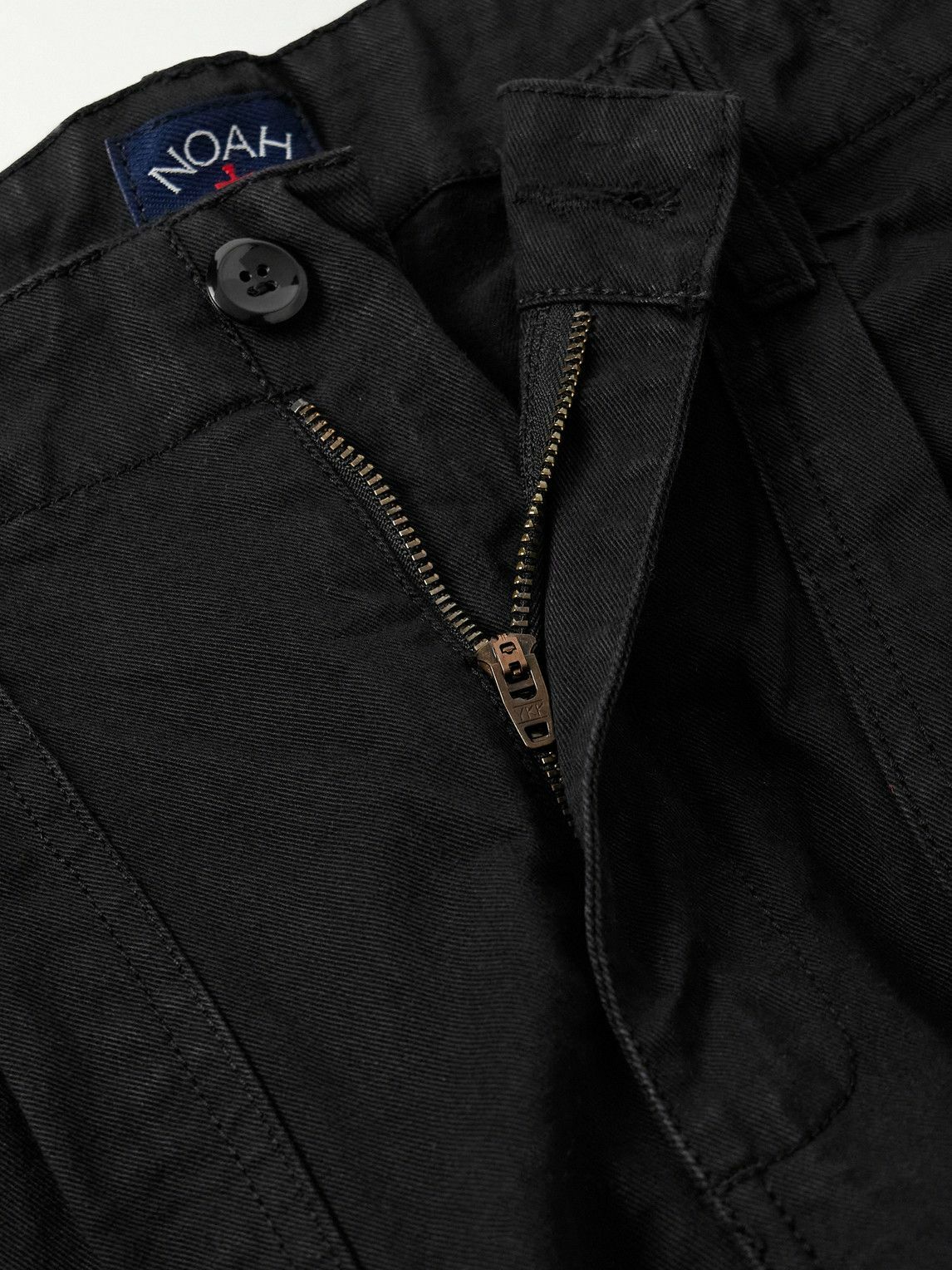 Noah - Straight-Leg Pleated Cotton-Twill Trousers - Black Noah NYC