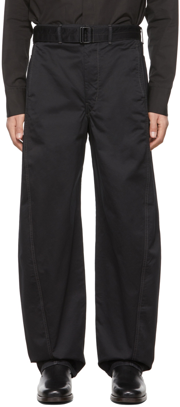 LEMAIRE Black Twisted Belted Trousers Lemaire
