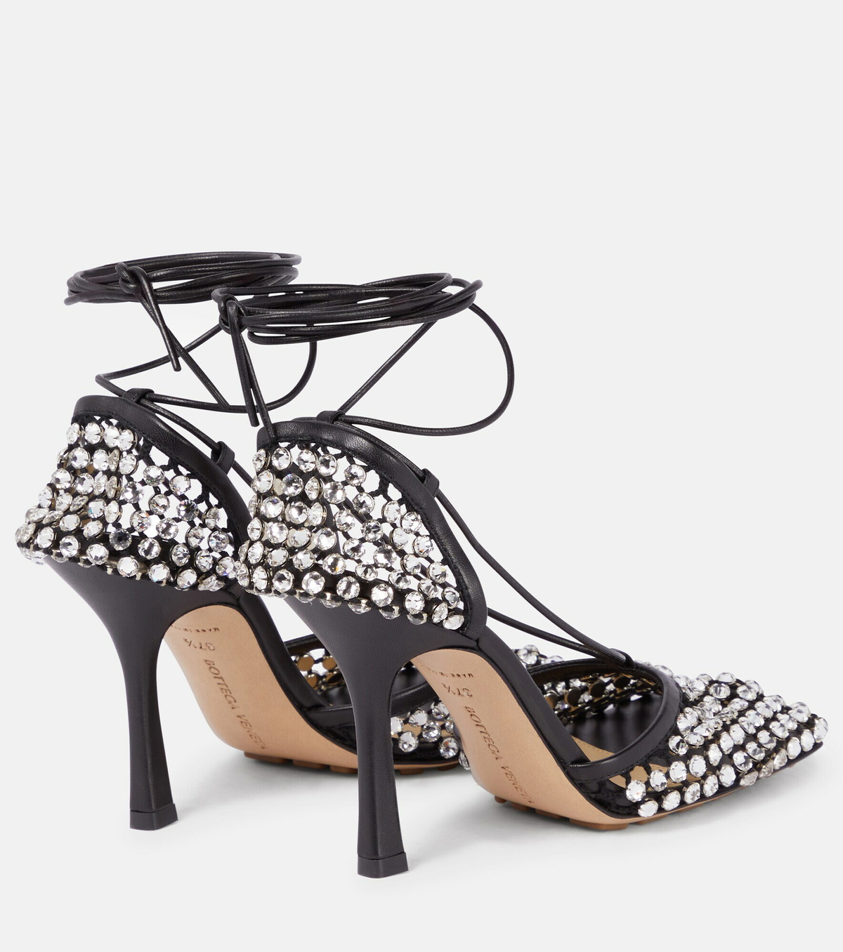 Bottega Stretch embellished mesh pumps Bottega