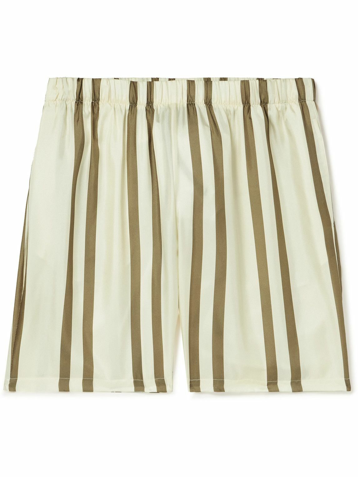 John Elliott - Straight-Leg Striped Silk-Twill Shorts - Neutrals John ...