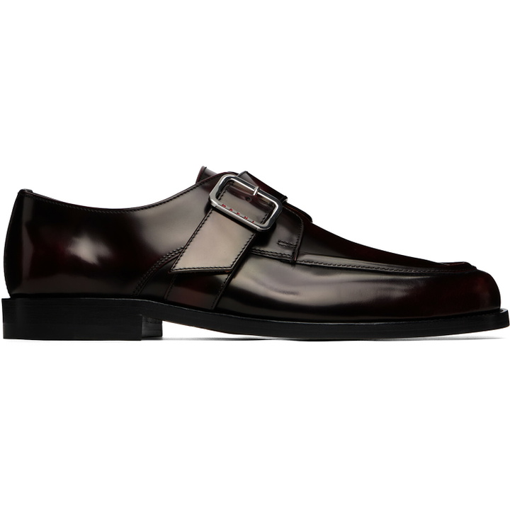 Photo: Marni Burgundy Shaded Leather Buckle Monkstraps