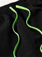 Pasadena Leisure Club - Straight-Leg Logo-Appliquéd Shell Sweatpants - Black