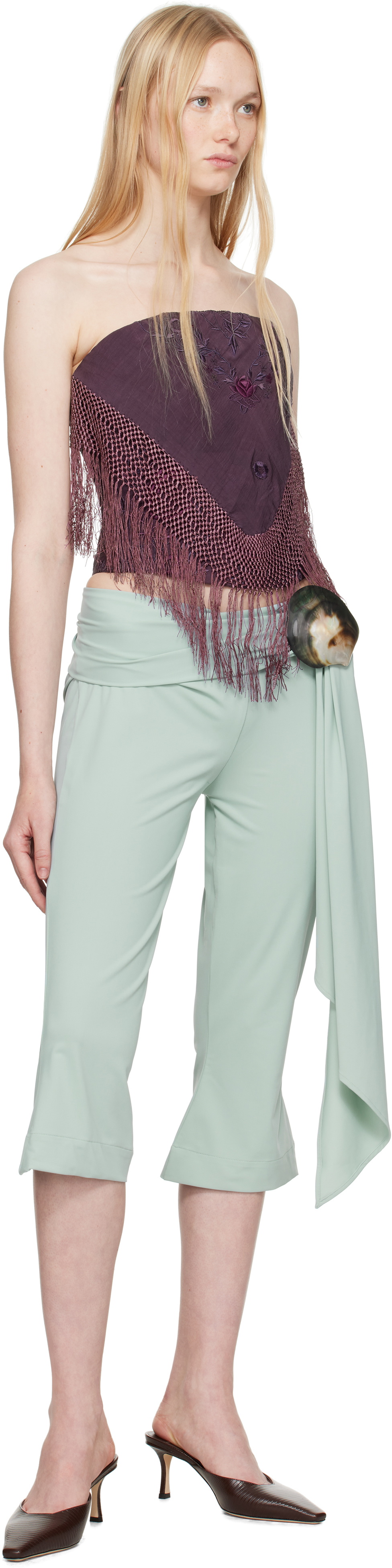 Conner Ives Purple Piano Shawl Corset Top