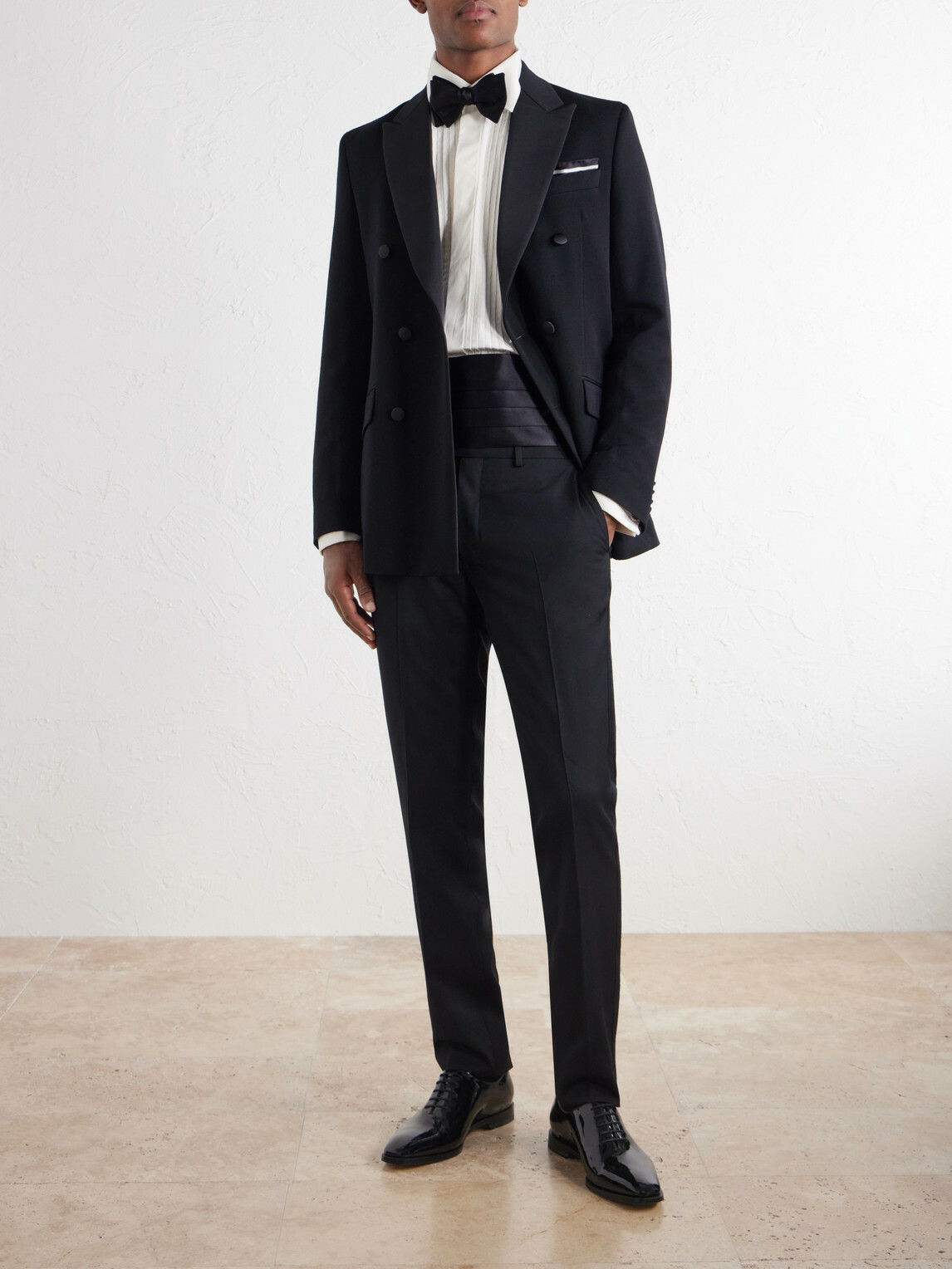 Favourbrook - Grosgrain-Trimmed Double-Breasted Wool Tuxedo Jacket - Black