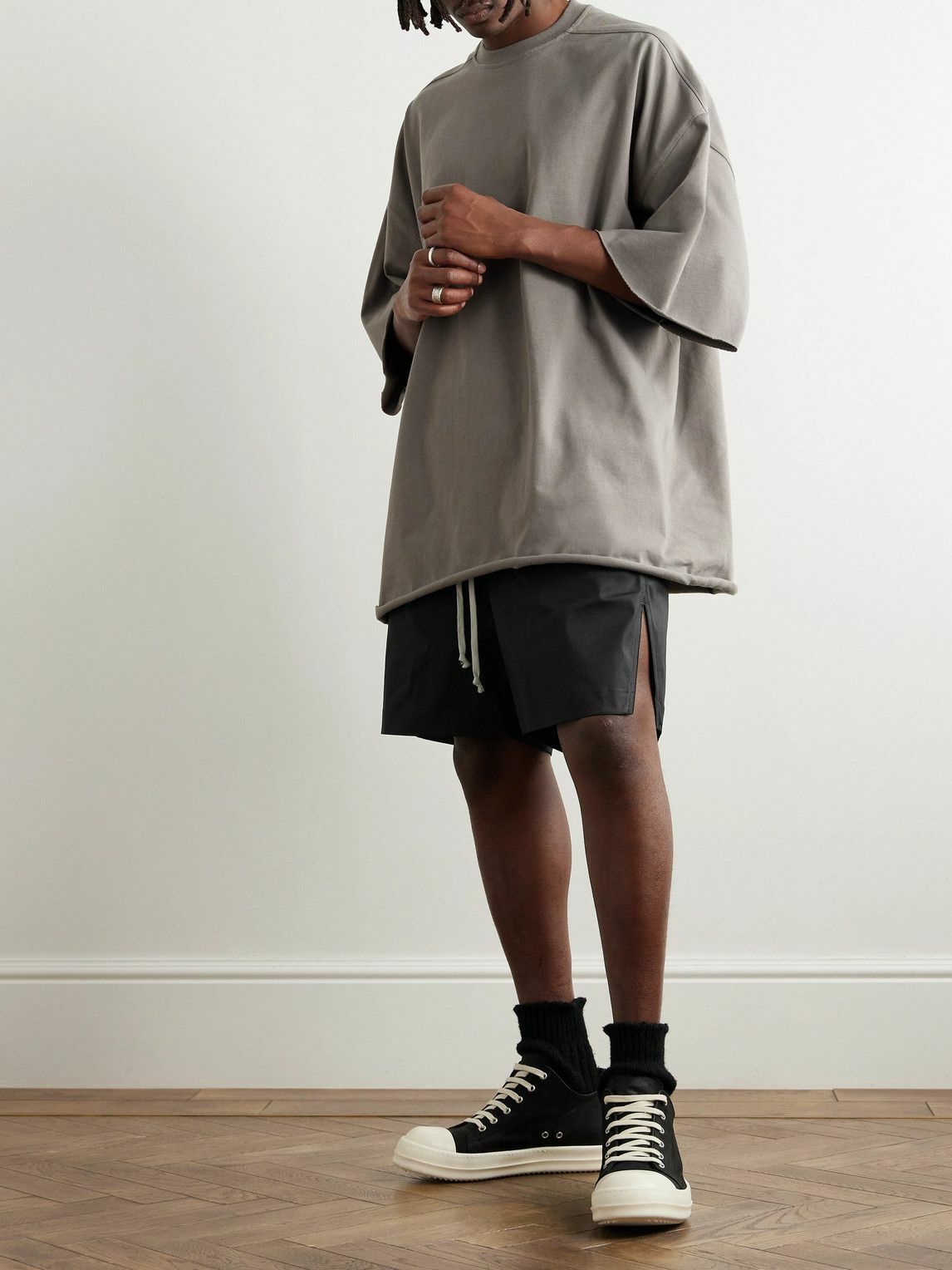 Rick Owens - Straight-Leg Stretch-Cotton Poplin Drawstring