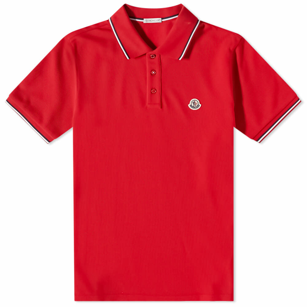 Moncler Men's Classic Logo Polo Shirt in Red Moncler