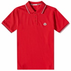 Moncler Men's Classic Logo Polo Shirt in Red