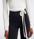 Norba Ribbed-knit wrap top