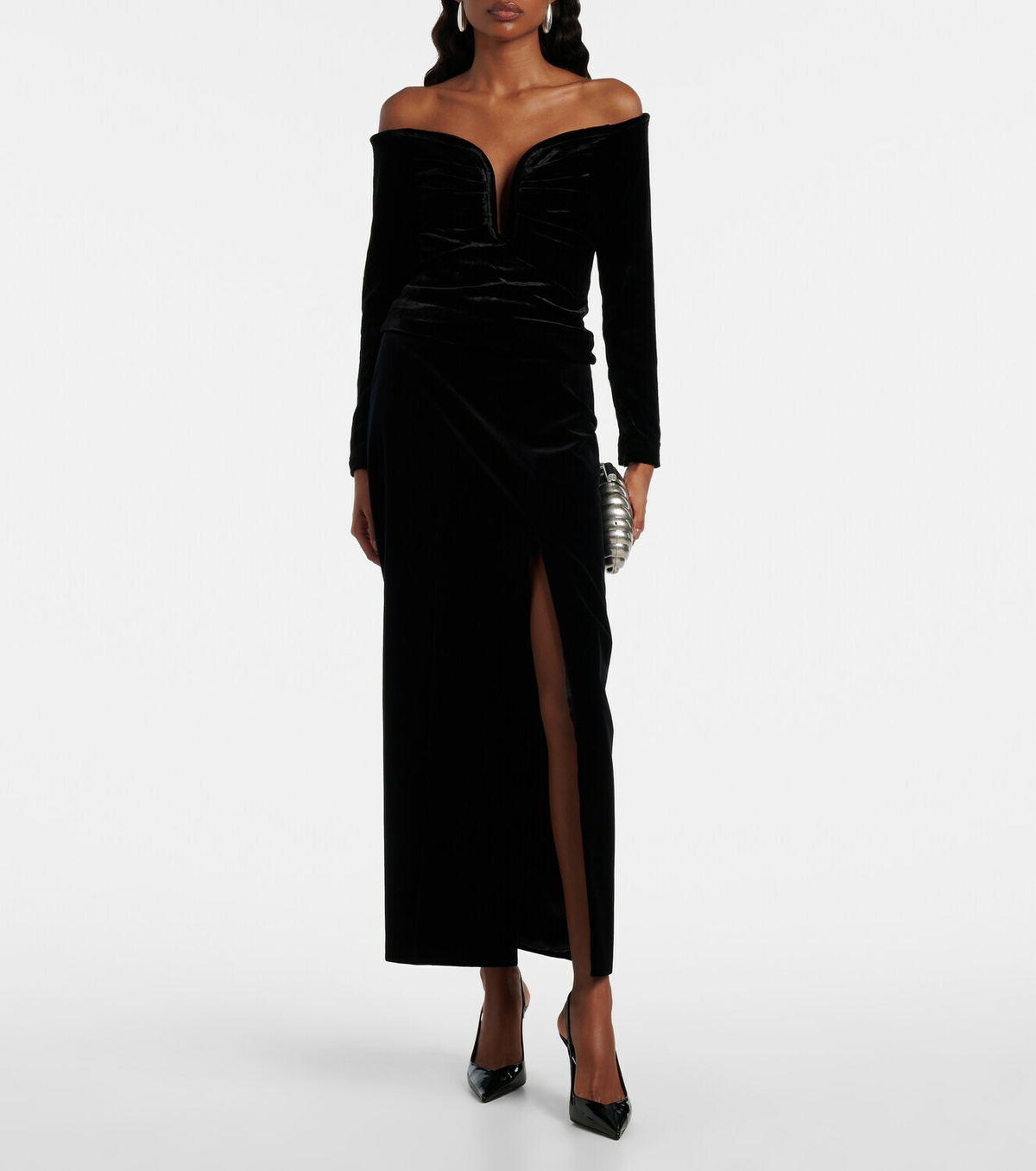 Roland Mouret Off-shoulder velvet top