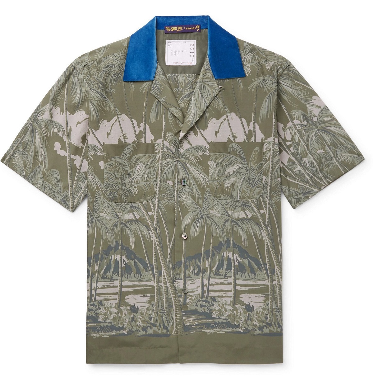 Sacai - SUN SURF Diamond Head Camp-Collar Velvet-Trimmed Printed