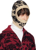 Ernest W. Baker Beige Rose Jacquard Balaclava