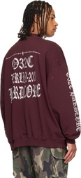 032c Burgundy Hardcore Since 2001 Oversized Sweatshirt
