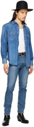 The Letters Blue Tapered Jeans