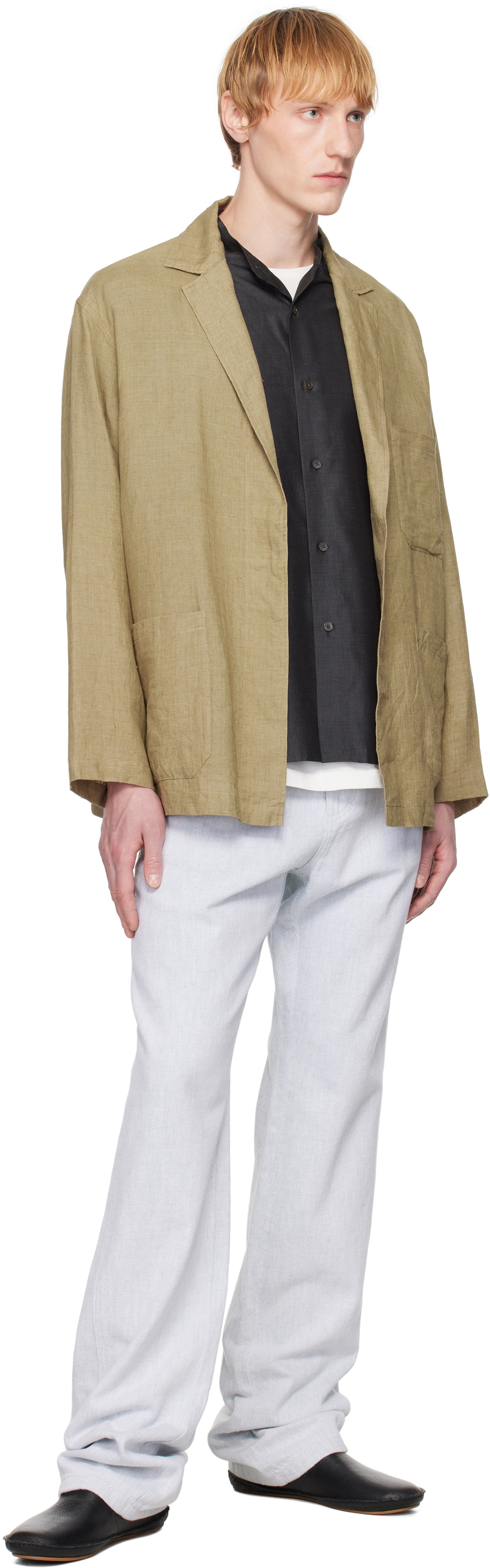 YLÈVE Khaki Linen Blazer