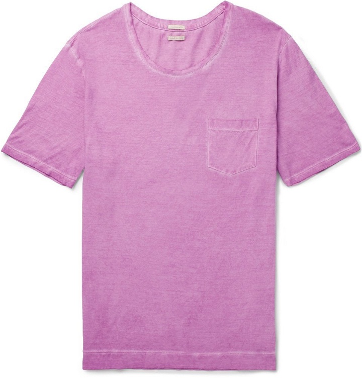 Photo: Massimo Alba - Panarea Garment-Dyed Cotton-Jersey T-Shirt - Men - Pink
