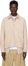 Theory Beige Hazelton Leather Jacket