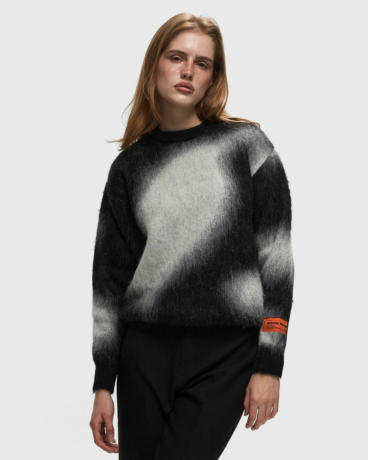 Heron Preston Aop Knit Crewneck Black Pullovers Heron Preston