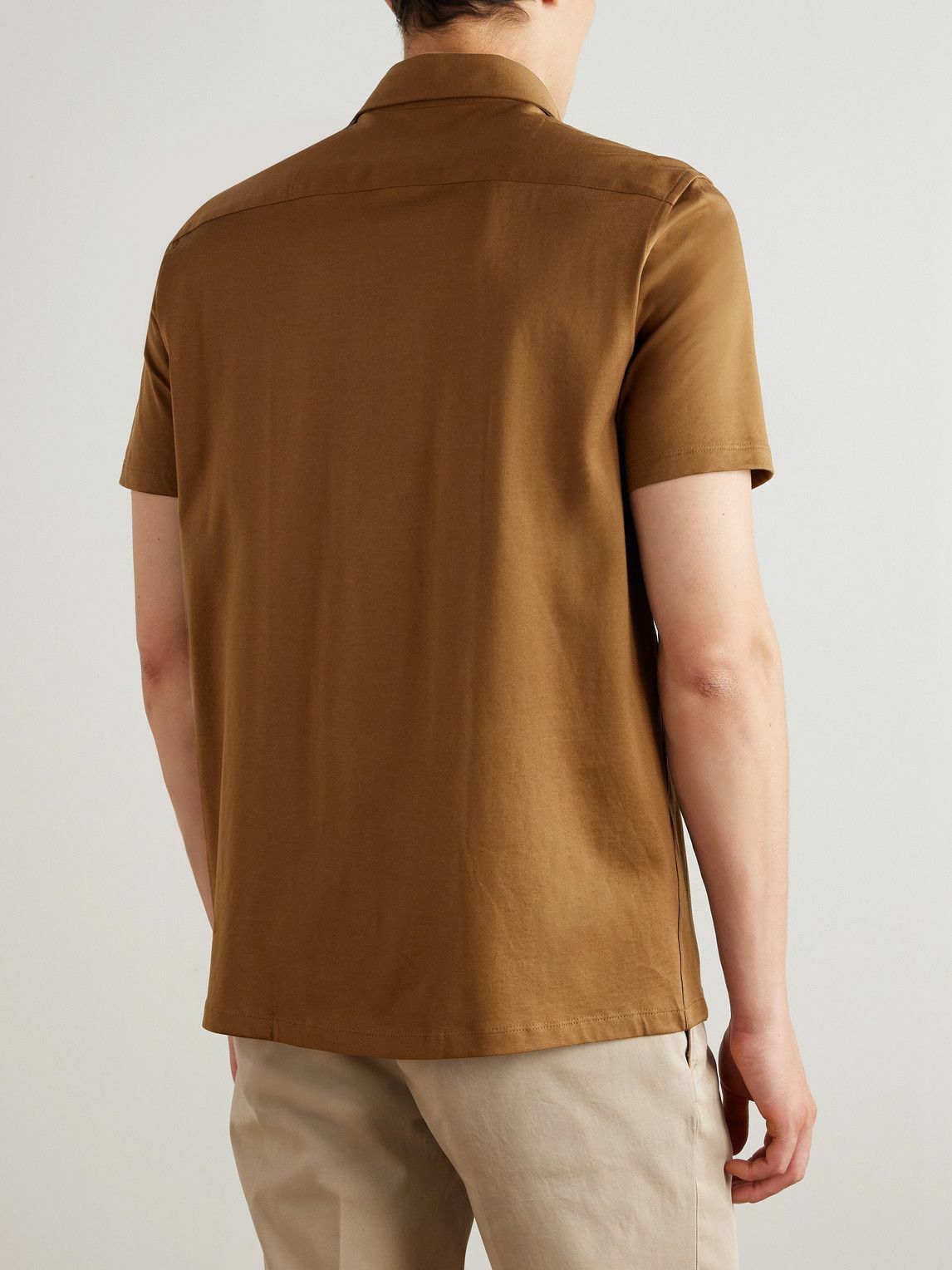 Boglioli - Cotton-Jersey Polo Shirt - Brown