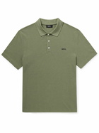 A.P.C. - Standard Logo-Embroidered Organic Cotton-Piqué Polo Shirt - Green