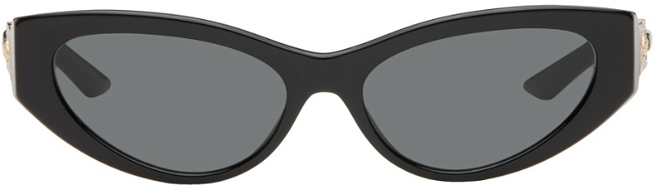 Photo: Versace Black Greca Strass Cat-Eye Sunglasses
