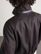 TOM FORD - Leather-Trimmed Wool and Silk-Blend Jacket - Brown