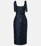 Markarian Acacia floral brocade corset dress