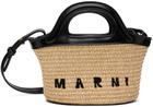 Marni Kids Tan & Black Micro Tropicalia Tote