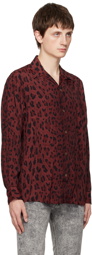 WACKO MARIA Burgundy Spread Collar Shirt