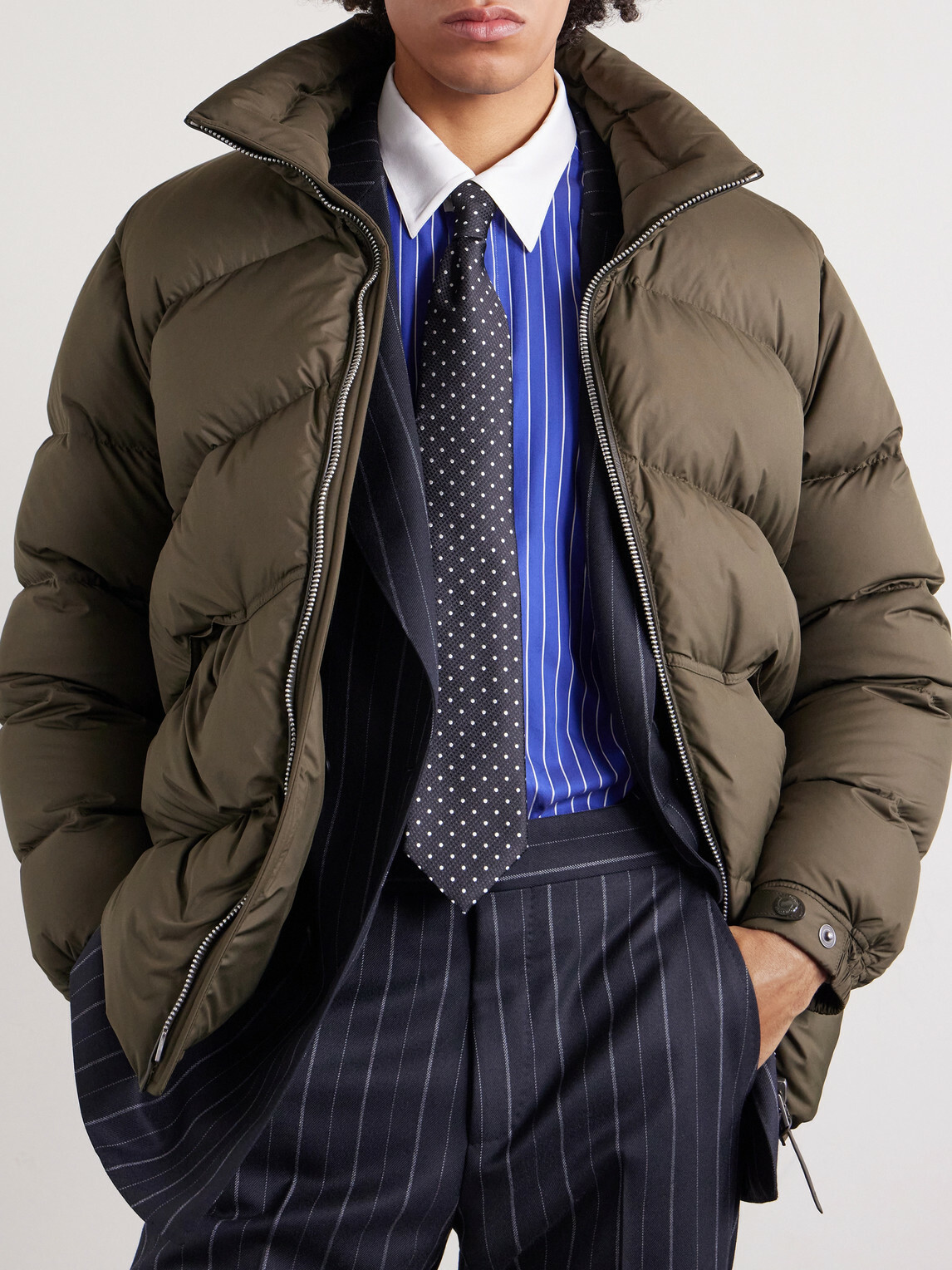 TOM FORD - Padded Quilted Shell Bomber Jacket - Green