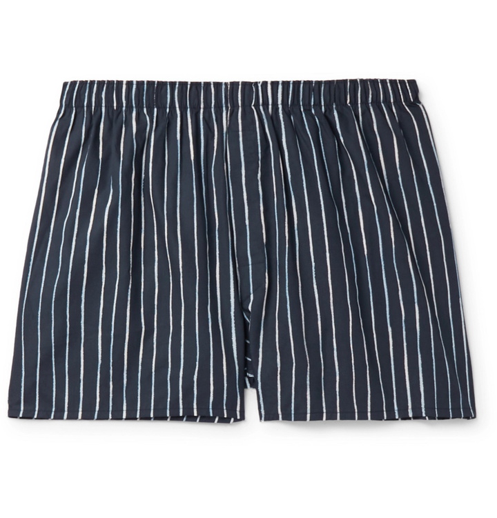 Photo: Sunspel - Striped Cotton Boxer Shorts - Blue