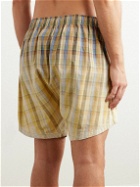 Maison Margiela - Checked Cotton-Poplin Boxer Shorts - Yellow