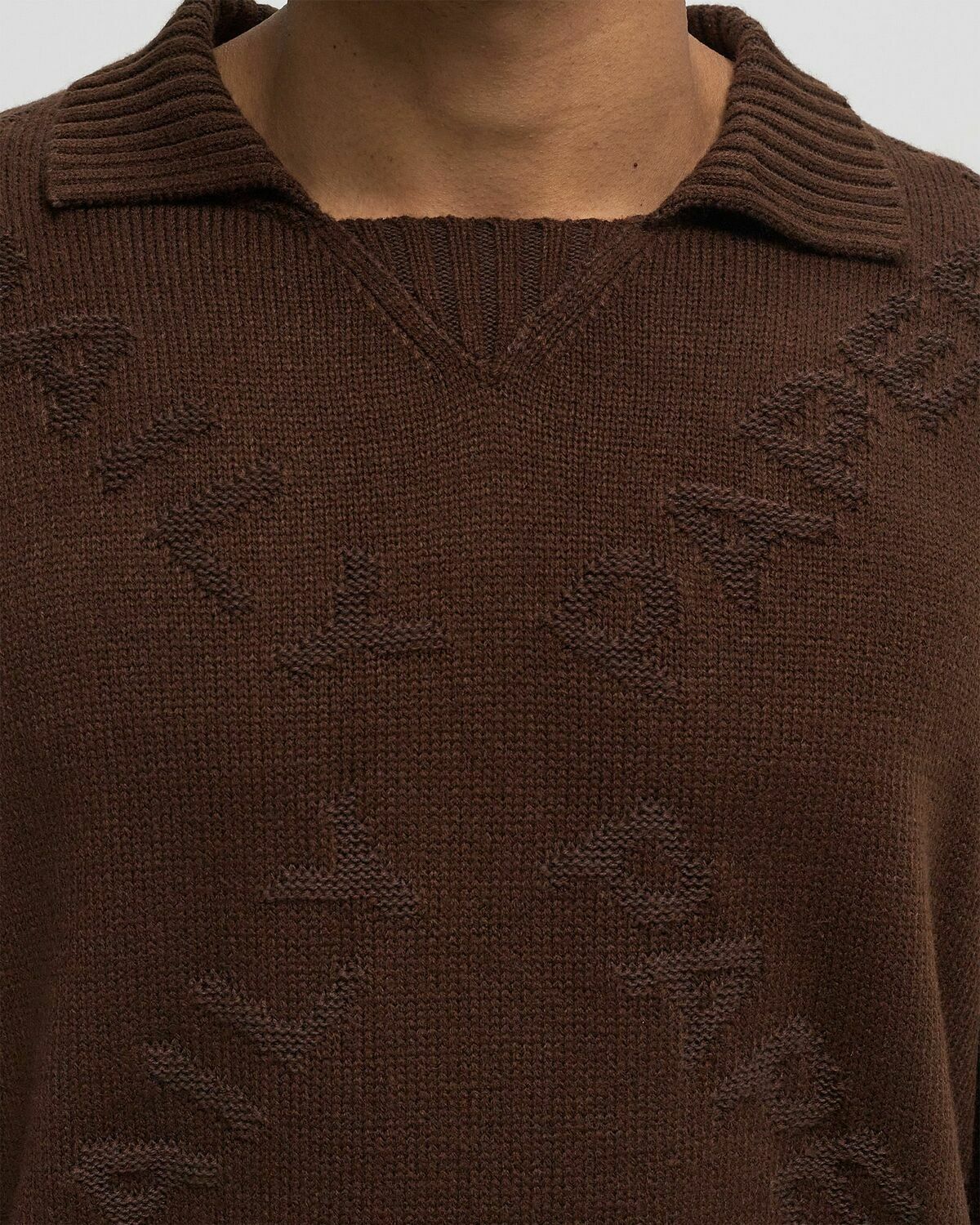 Daily Paper DIAMOND KNIT SWEATER Brown Mens Pullover