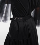 Noir Kei Ninomiya Pleated satin wrap skirt