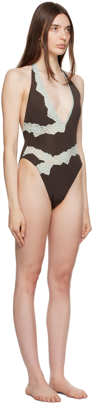 VAILLANT Brown & Green 'Une Piece' Swimsuit