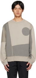 MM6 Maison Margiela Taupe & Gray Paneled Sweatshirt