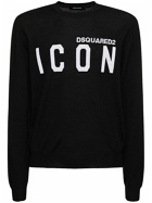 DSQUARED2 - Printed Logo Wool Knit Sweater