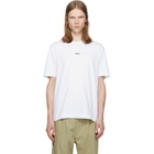 BOSS White Stretch-Cotton Contrast Logo T-shirt