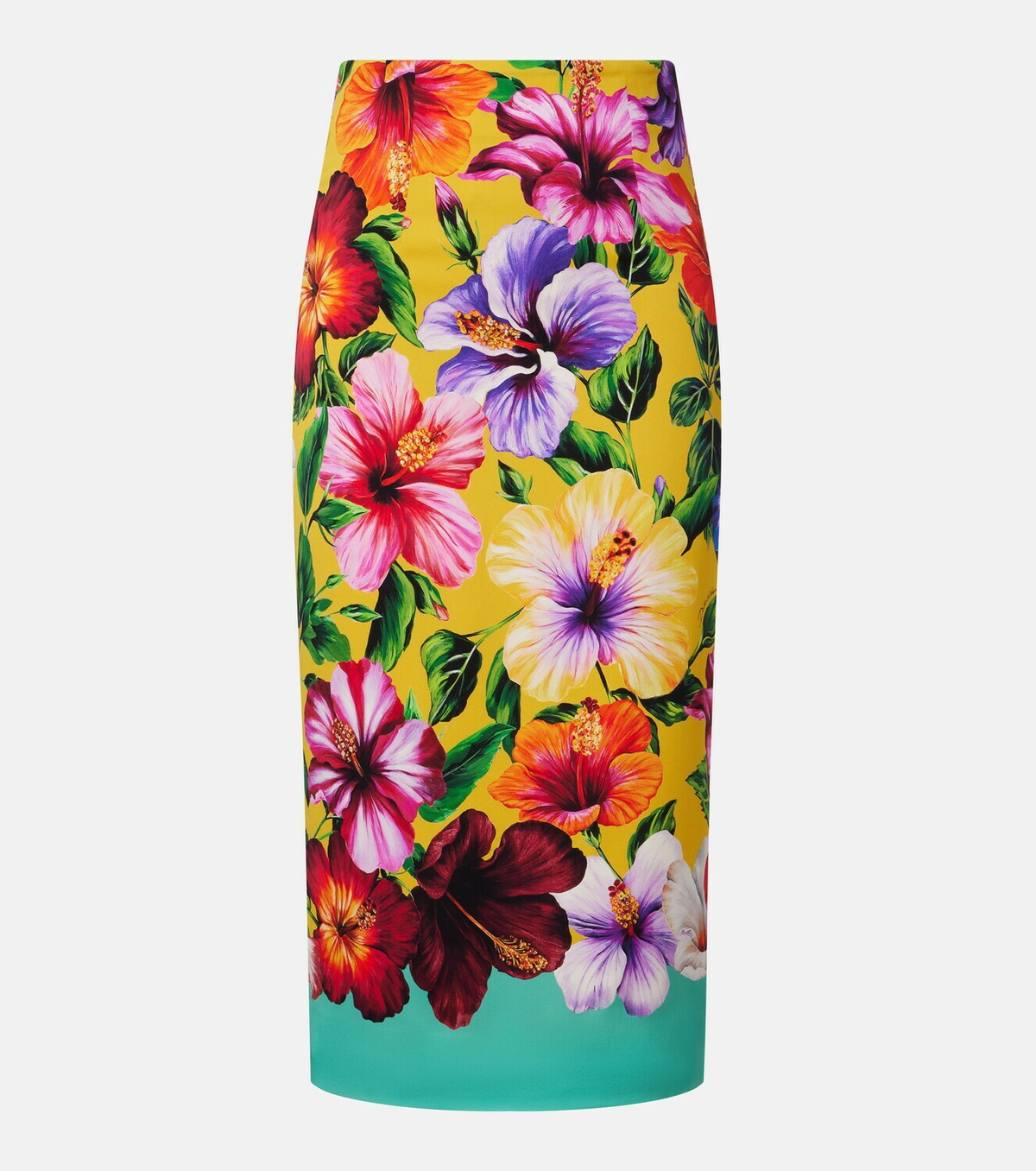 Dolce&Gabbana Floral silk-blend pencil skirt
