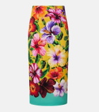 Dolce&Gabbana Floral silk-blend pencil skirt
