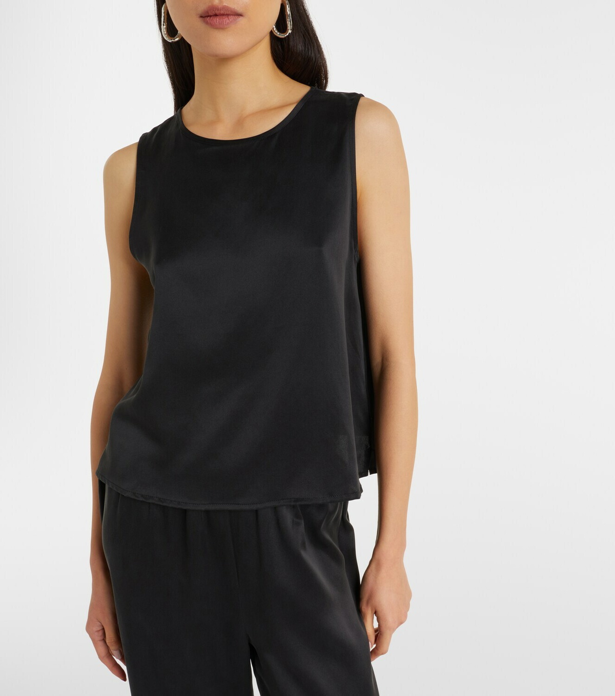 Asceno Sofia silk charmeuse tank top