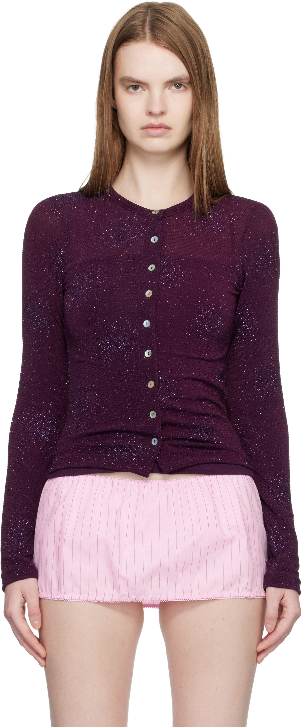 Fruity Booty Purple Isola Sparkly Cardigan & Tank Top Set