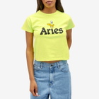Aries Women's Baby Fit Fluoro T-Shirt in Safety Yellow 