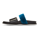 Haider Ackermann Black and Blue Strap Sandals