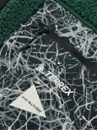 adidas Consortium - And Wander Cutout Shell-Trimmed Fleece Jacket - Green
