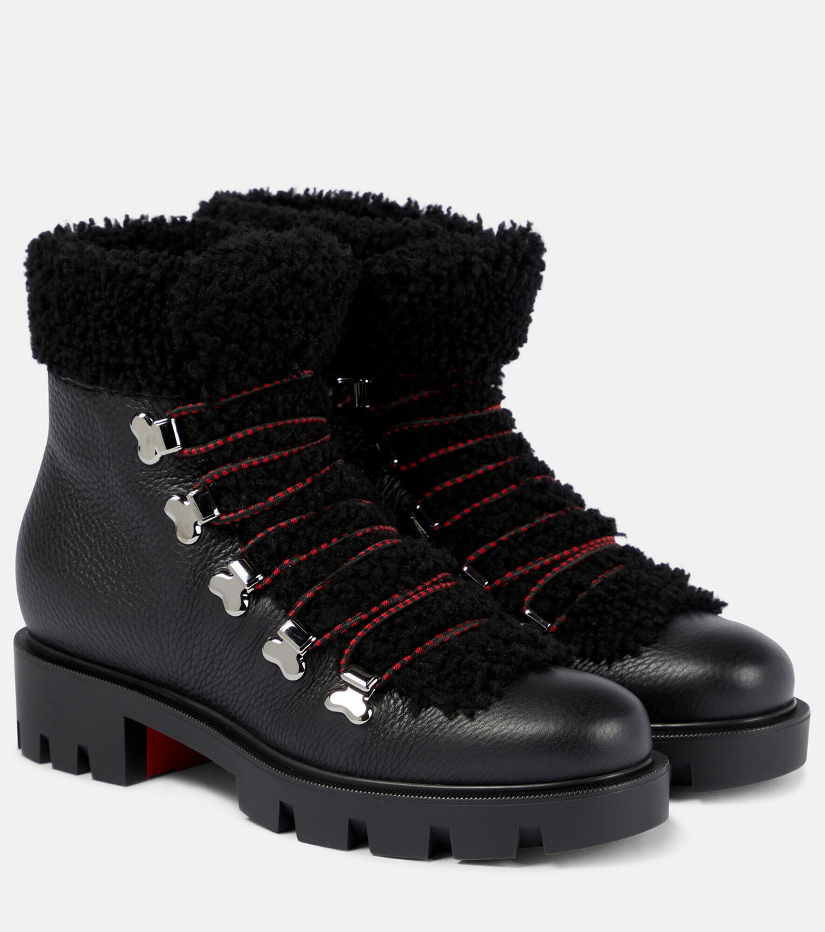 Christian Louboutin - Edelvizir shearling-lined leather ankle boots ...