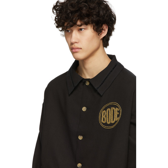 【名作】　BODE BEADED WORKWERR JACKET S/M BODE Men's Beaded Player Jacket in Black Cream Bode