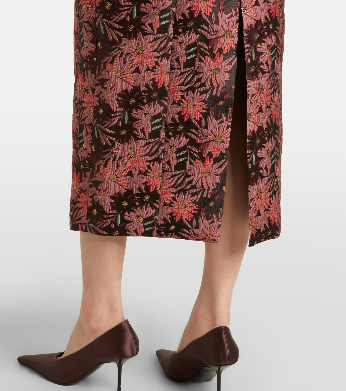 Markarian Acacia floral brocade cocktail dress
