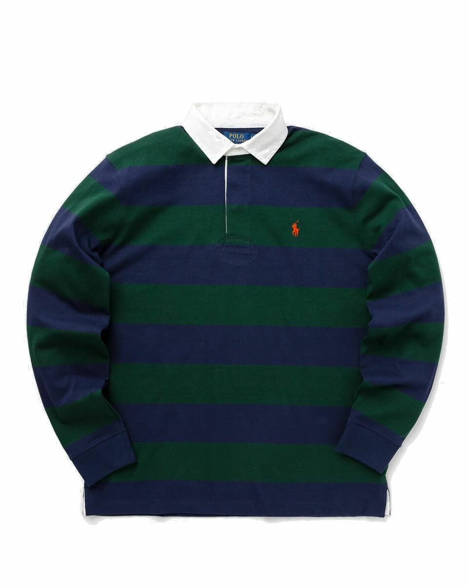 Photo: Polo Ralph Lauren Long Sleeve Knit Rugby Polo Blue - Mens - Polos