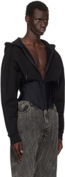 Mugler Black Corseted Hoodie