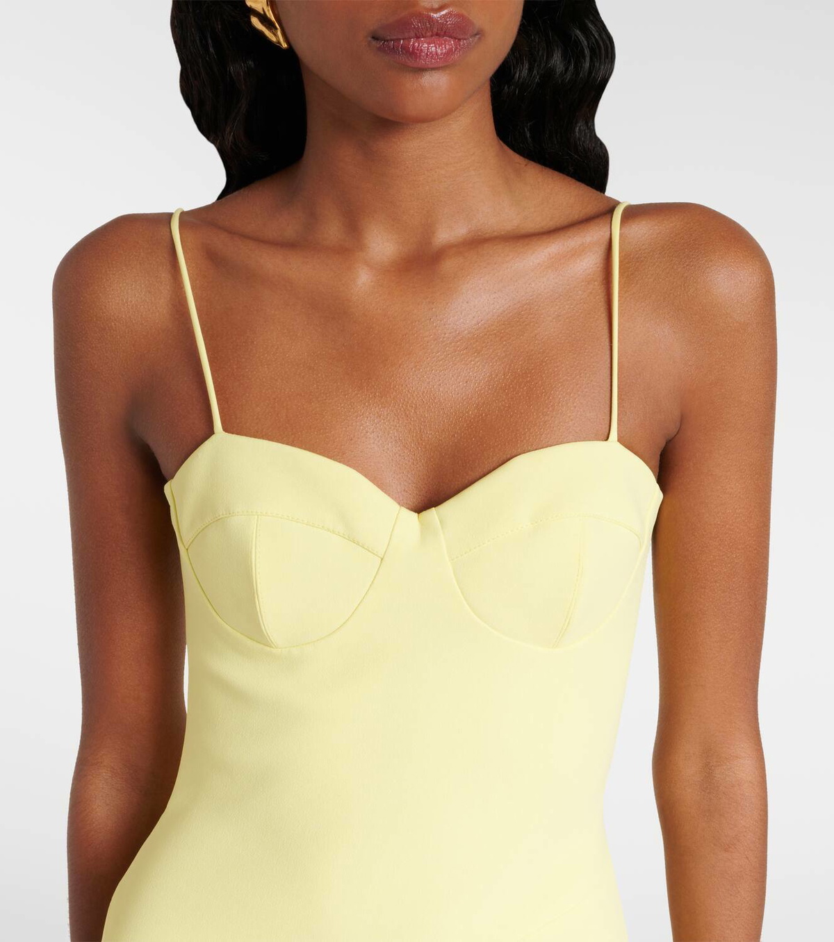 David Koma Side-slit corset gown